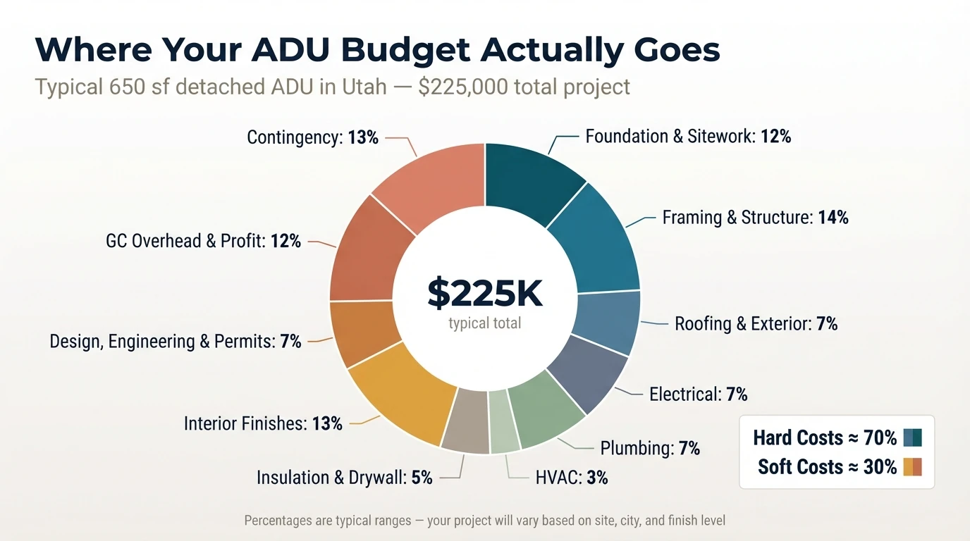 Utah ADU hidden-cost checklist: permits, utilities, site work, parking, contingency