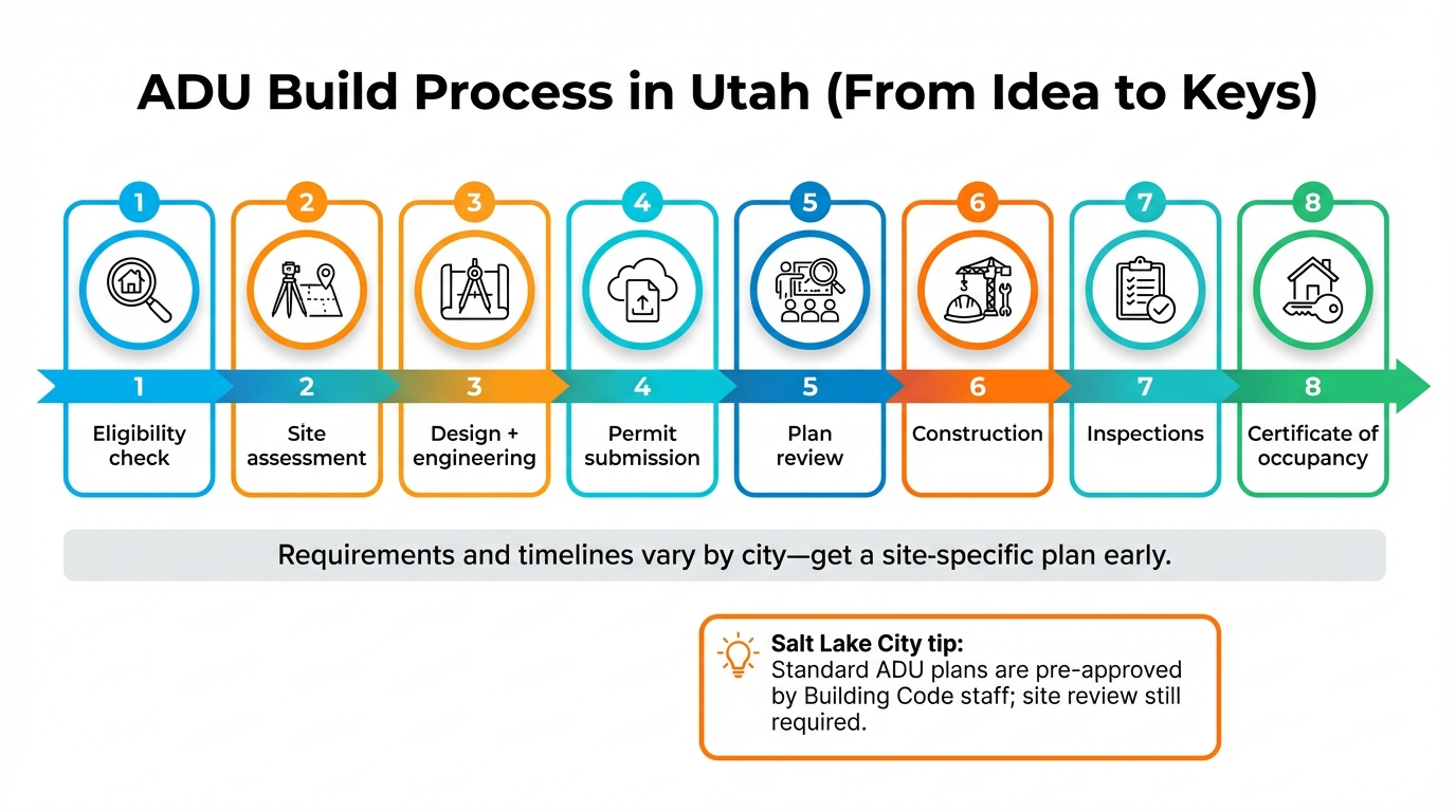 Utah ADU planning path from estimate to feasibility review to permit and build