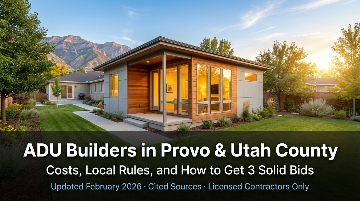 ADU builders in Provo and Utah County - costs, local rules, and how to get started, 2026 guide