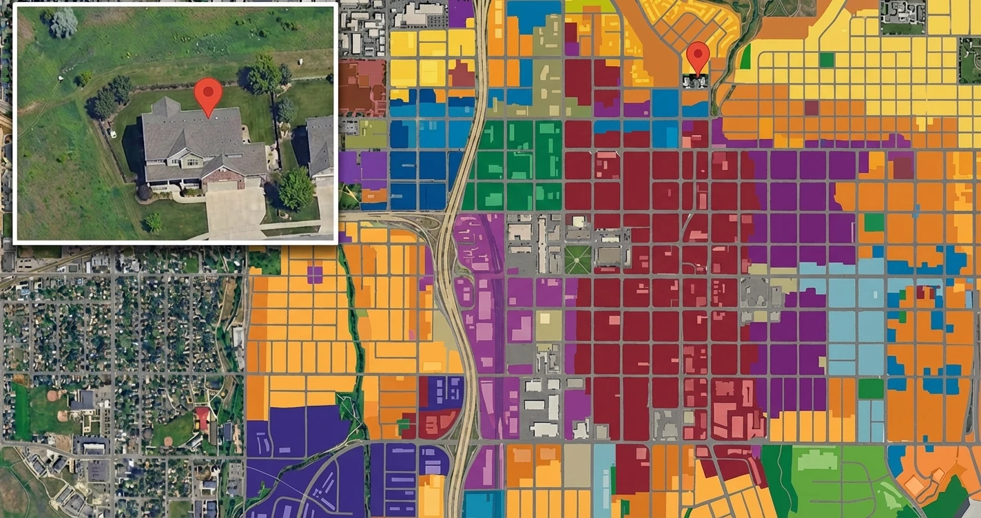 Utah zoning map with property satellite view — see if your property qualifies for an ADU