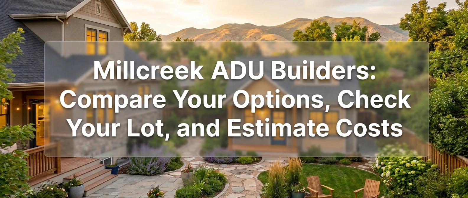 Millcreek ADU Builders: Compare Your Options, Check Your Lot, and Estimate Costs — aerial view of Millcreek Utah home with landscaped backyard