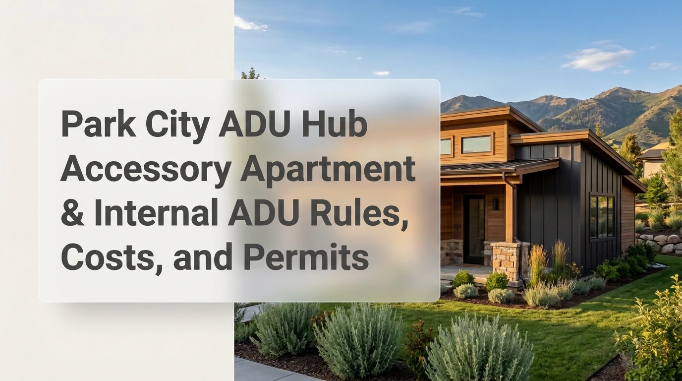 Park City Utah ADU guide — accessory apartment and internal ADU rules, costs, and permits for homeowners