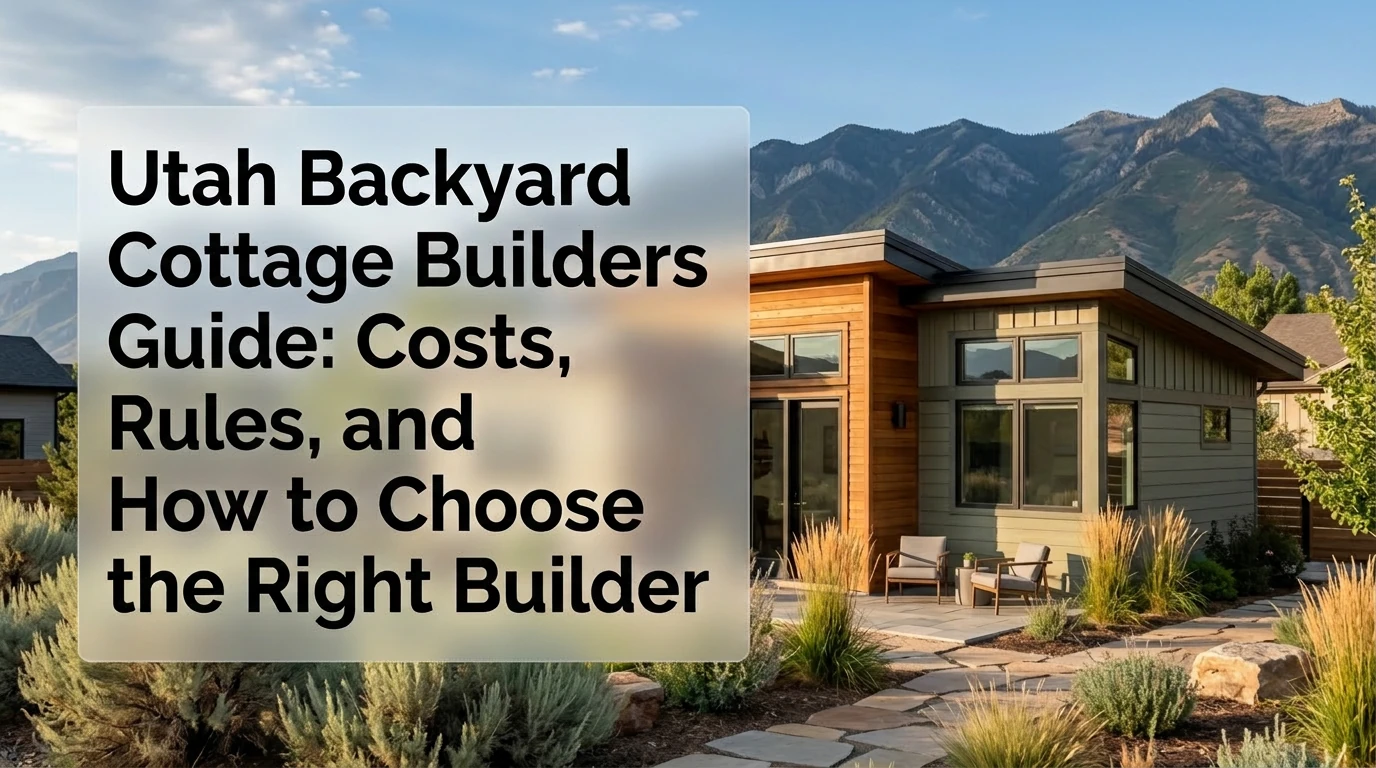 Utah backyard cottage builders guide — detached ADU costs, city rules, and how to choose the right builder