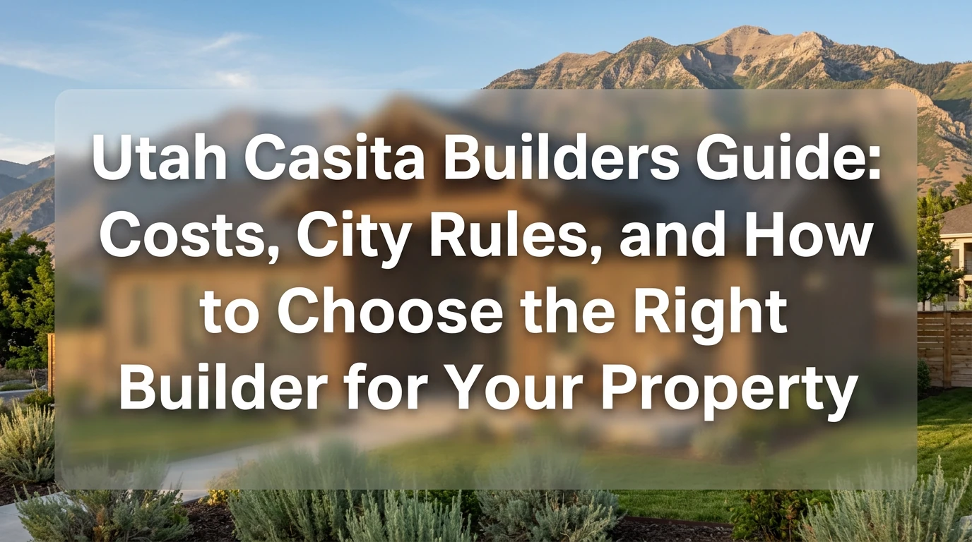 Utah casita builders guide — costs, city rules, and how to choose the right builder for your Utah property