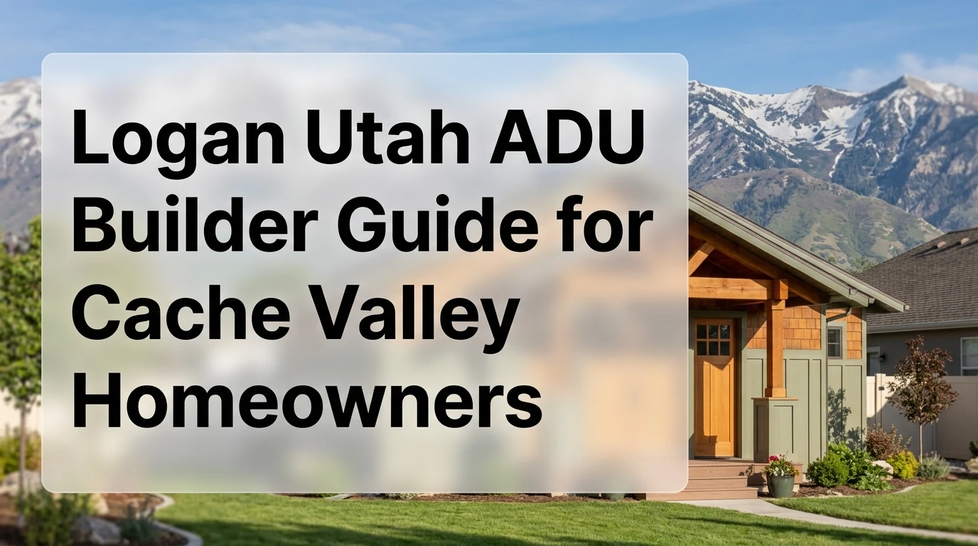Logan Utah ADU builder guide for Cache Valley homeowners — detached ADU with mountain backdrop in Logan Utah