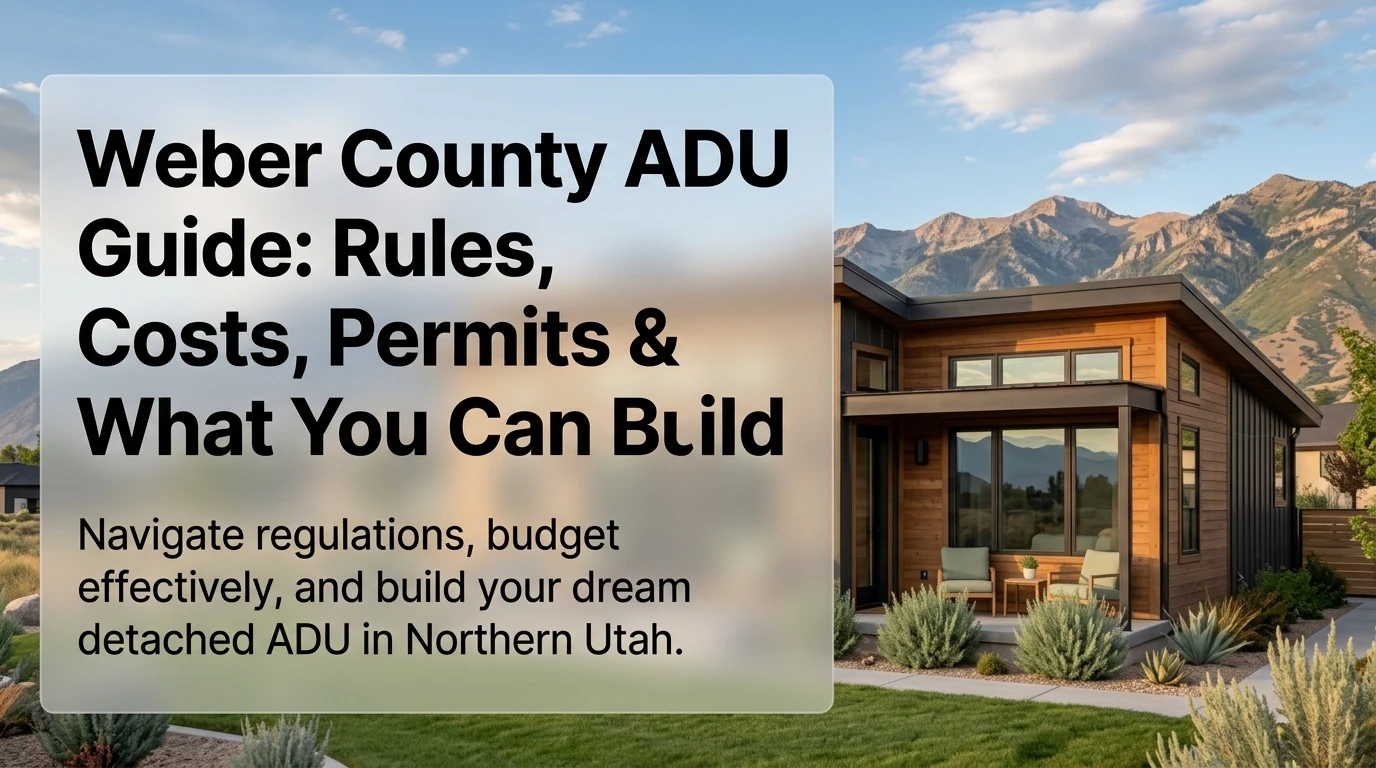 Weber County ADU Guide: Rules, Costs, Permits and What You Can Build — detached ADU with Wasatch Mountain backdrop in Northern Utah