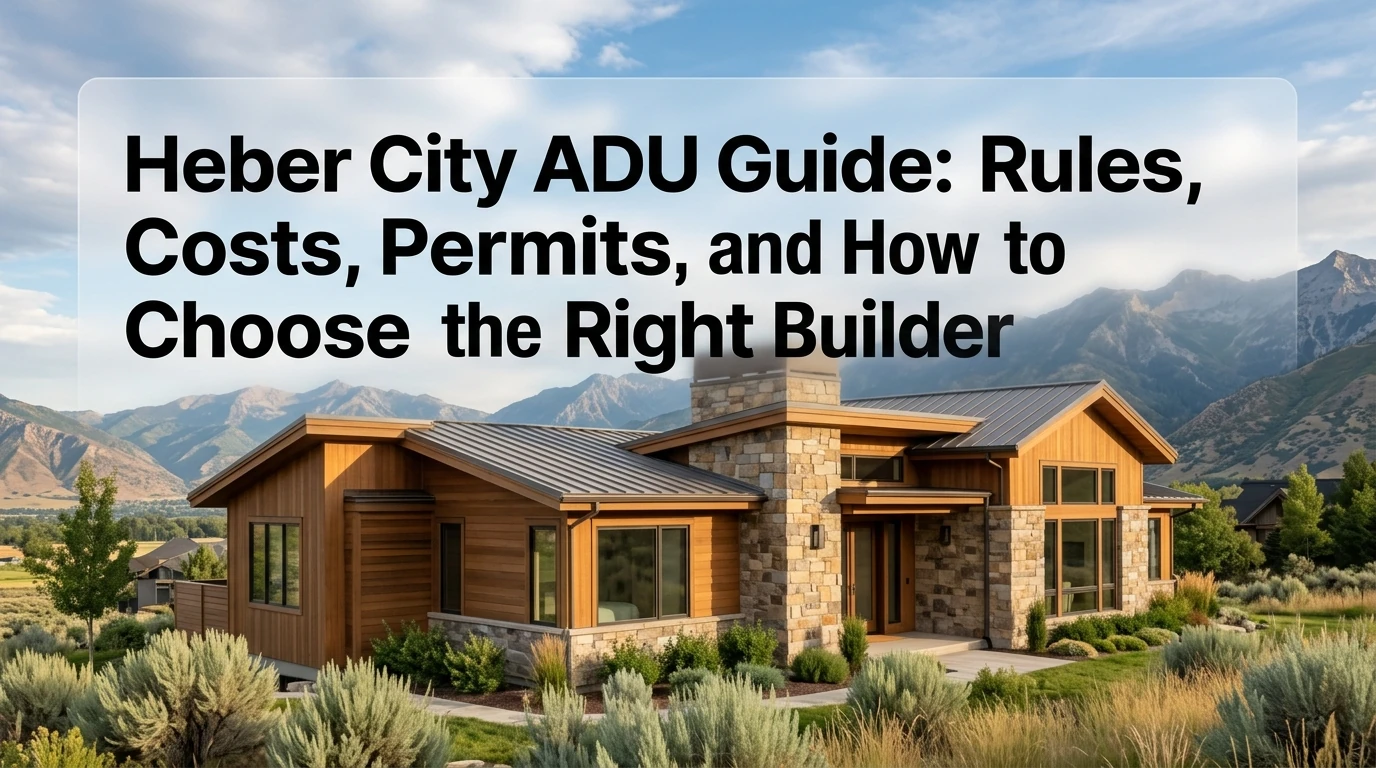 Heber City ADU Guide: Rules, Costs, Permits, and How to Choose the Right Builder — mountain home in the Heber Valley with Wasatch Range backdrop