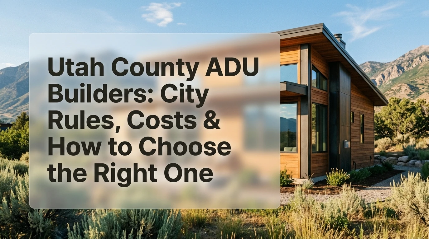 Utah County ADU Builders: modern detached backyard cottage with mountain views in Utah County