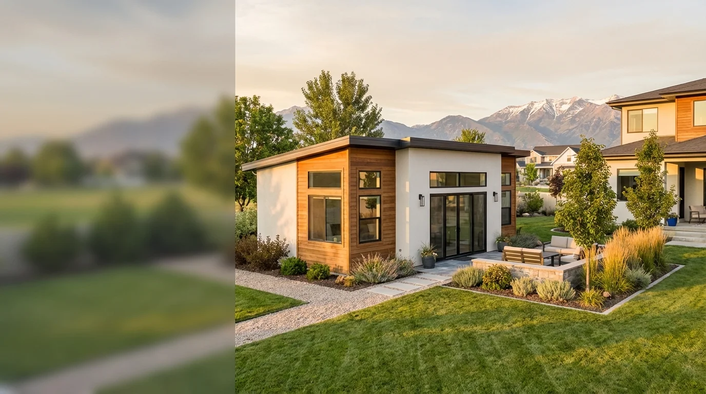 Utah detached ADU site check — setbacks, utilities, lot size, and parking for a mother-in-law suite