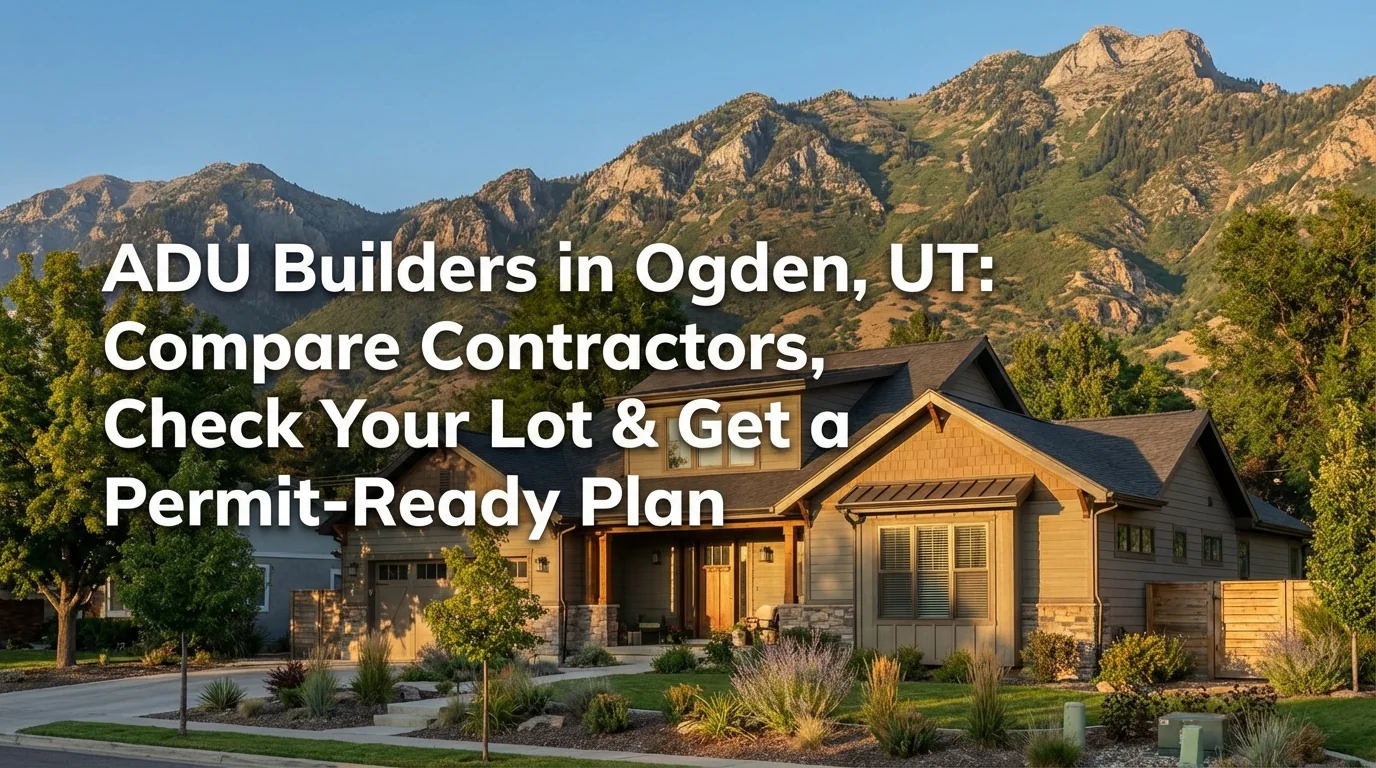 Craftsman-style home with detached ADU backyard cottage in Ogden Utah with Wasatch Mountains in the background
